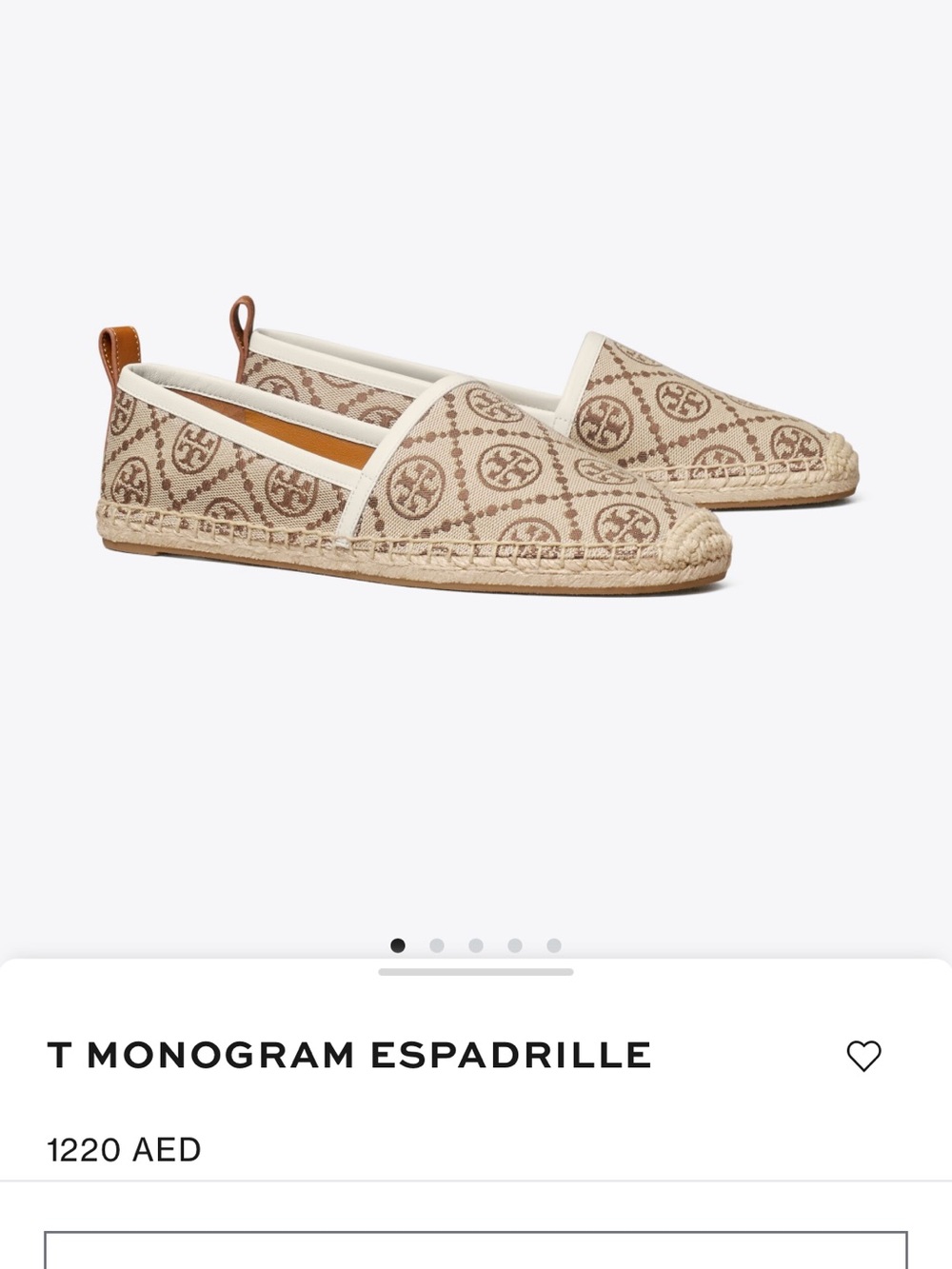 Tory Burch Tan and Beige T Monogram Flat Espadrilles